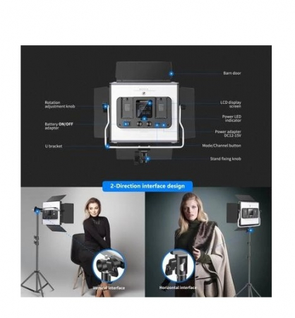 Kit 2 Panouri Neewer RGB 530 LED,trepiezi 200 cm inclusi,2x difuzor softbox pentru lumina + geanta transport [2]
