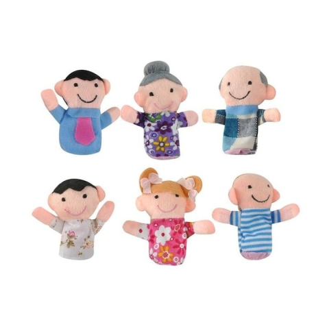 Papusi de deget familie, set 6 personaje textile, 8 x 8 cm, multicolor, pentru povesti si jocuri de rol [5]