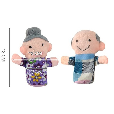 Papusi de deget familie, set 6 personaje textile, 8 x 8 cm, multicolor, pentru povesti si jocuri de rol [3]