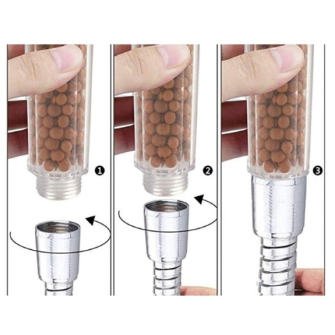 Para de dus cu filtru de turmalina si ionizare, anti-calcar, economie de apa, monofunctie, finisaj cromat [5]