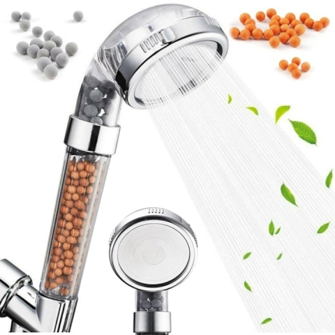 Para de dus cu filtru de turmalina si ionizare, anti-calcar, economie de apa, monofunctie, finisaj cromat [1]