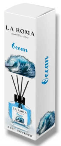 Parfum de cameră La Roma - Ocean, 130 ml – Difuzor cu bețișoare, aromă proaspătă și persistentă [1]