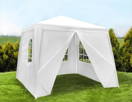 Pavilioane -  Pavilion de gradina,curte,evenimente 3x3m cu 4 pereti laterali cu ferestre - Alb