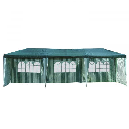 Pavilioane - Pavilion de gradina,curte,evenimente 3x6m cu 4 pereti laterali - Verde/Alb