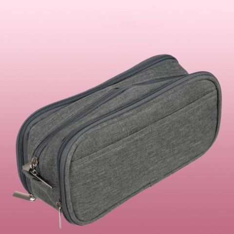 Penar pentru depozitare, 3 compartimente, 24 x 8.5 x 11 cm, gri – organizator multifunctional pentru birou, scoala sau calatorii [1]