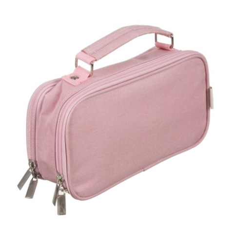 Penar scolar multifunctional cu organizare pe doua niveluri, buzunare interioare si suport pentru instrumente de scris, roz, 23 x 11 x 7 cm [12]