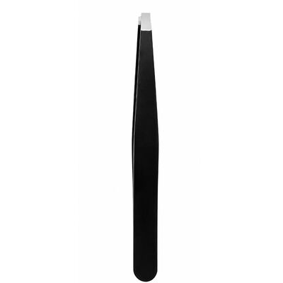 Penseta cosmetica neagra 9.6 x 1 x 0.4 cm, otel inoxidabil, varf drept plat si lat pentru prindere ferma, conturarea sprancenelor si indepartarea firelor nedorite [3]