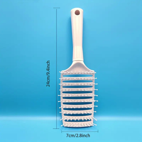 Perie de păr profesională, ventilată, anti-încâlcire, cu peri flexibili și mâner ergonomic, pentru uscare rapidă și coafare zilnică, crem – Dactylion [3]