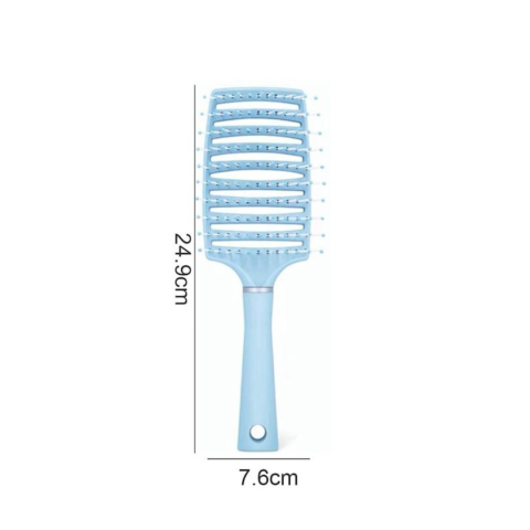 Perie de păr profesională ventilată, anti-încâlcire, cu peri flexibili și mâner ergonomic, pentru uscare rapidă și coafare zilnică, culoare bleu - Dactylion [4]