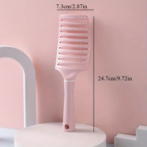 Perie de păr profesională, ventilată, anti-încâlcire, cu peri flexibili și mâner ergonomic, pentru uscare rapidă și coafare zilnică, roz – Dactylion [2]