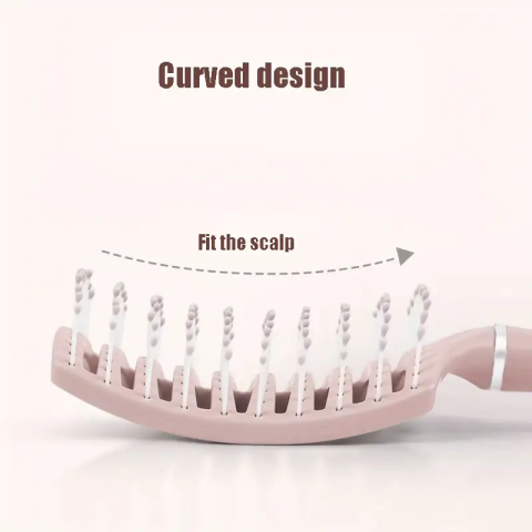 Perie de păr profesională, ventilată, anti-încâlcire, cu peri flexibili și mâner ergonomic, pentru uscare rapidă și coafare zilnică, roz – Dactylion [6]