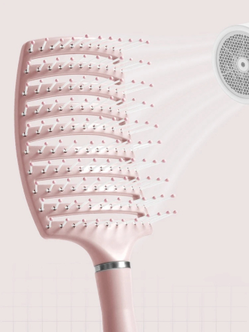 Perie de păr profesională, ventilată, anti-încâlcire, cu peri flexibili și mâner ergonomic, pentru uscare rapidă și coafare zilnică, roz – Dactylion [9]