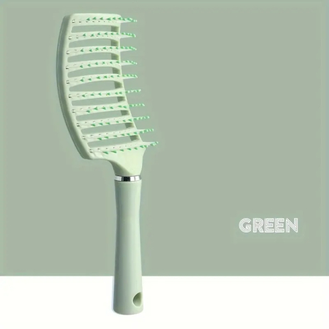 Perie de păr profesională, ventilată, anti-încâlcire, cu peri flexibili și mâner ergonomic, pentru uscare rapidă și coafare zilnică, verde – Dactylion [2]