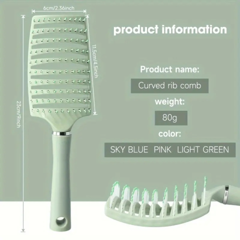 Perie de păr profesională, ventilată, anti-încâlcire, cu peri flexibili și mâner ergonomic, pentru uscare rapidă și coafare zilnică, verde – Dactylion [4]