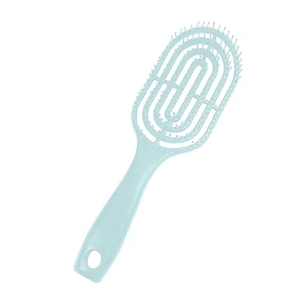 Spray & uleiuri corp - Perie de păr profesională, ventilată, anti-încâlcire, formă ovală, cu peri flexibili și mâner ergonomic, pentru uscare rapidă și coafare zilnică, verde – Dactylion