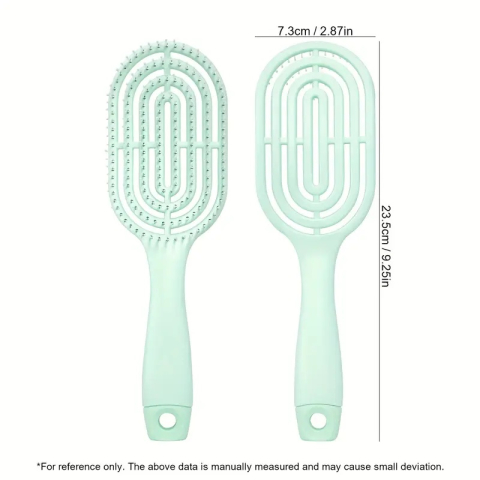 Perie de păr profesională, ventilată, anti-încâlcire, formă ovală, cu peri flexibili și mâner ergonomic, pentru uscare rapidă și coafare zilnică, verde – Dactylion [4]