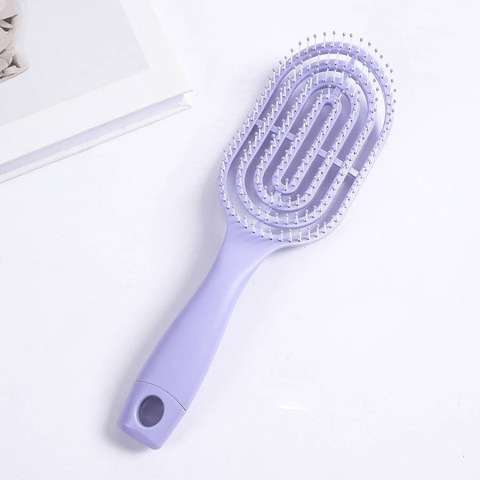 Perie de păr profesională, ventilată, anti-încâlcire, formă ovală, cu peri flexibili și mâner ergonomic, pentru uscare rapidă și coafare zilnică, diverse culori - Dactylion [2]