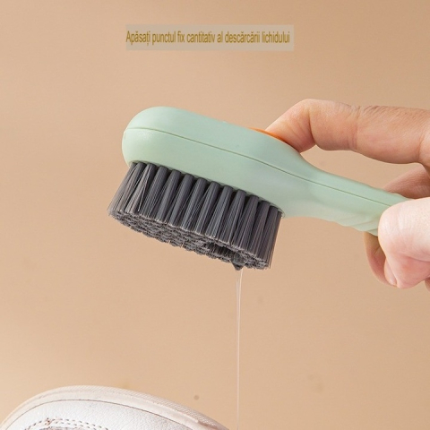 Perie pentru curatare incaltaminte cu recipient detergent lichid, peri moi si dozare controlata [3]