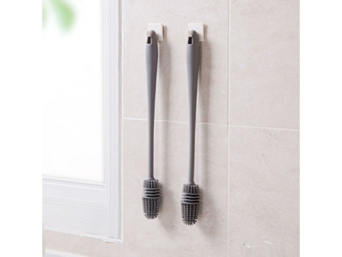 Perie pentru curatare sticle, pahare, borcane, vaze, silicon/plastic, gri, 32.5 x 3 cm [14]