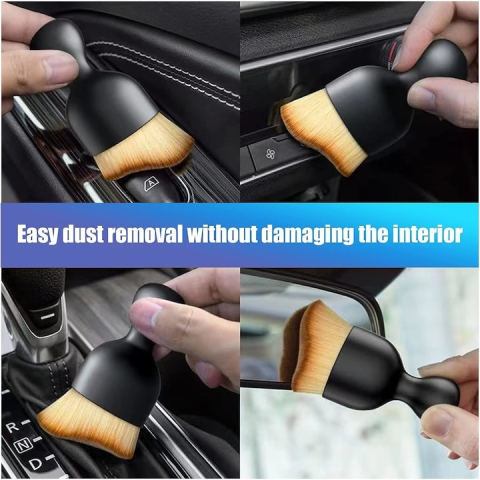 Perie profesionala pentru interior auto, plastic si nailon, curatare precisa, 10 x 4.5 x 2 cm, negru [11]