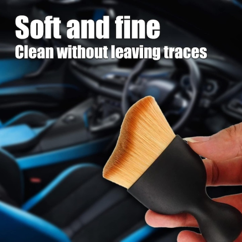 Perie profesionala pentru interior auto, plastic si nailon, curatare precisa, 10 x 4.5 x 2 cm, negru [12]