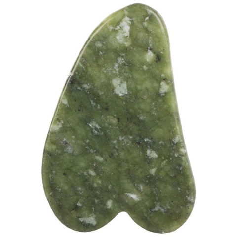 Piatra Gua Sha pentru masaj facial, corporal, 4.5 x 7 cm, instrument anti-imbatranire, jad, verde [1]