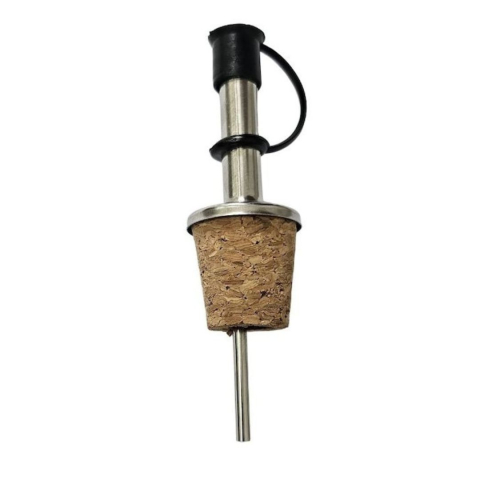 Picurator universal pentru sticle, 9.2 x 2.3 cm, dop din pluta naturala, tub din inox cu capac din silicon, turnare controlata pentru bauturi si cocktailuri, 1 buc [6]