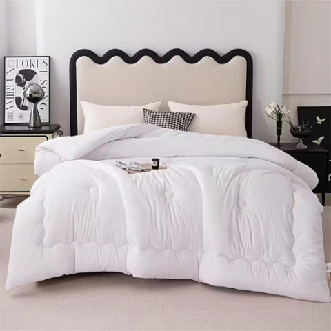 Pilota alba 200x220 cm pentru dormitor, 300 g/m², microfibra cu fibre siliconice, 4 anotimpuri, antialergica, reversibila, lavabila si compatibila cu uscator [8]