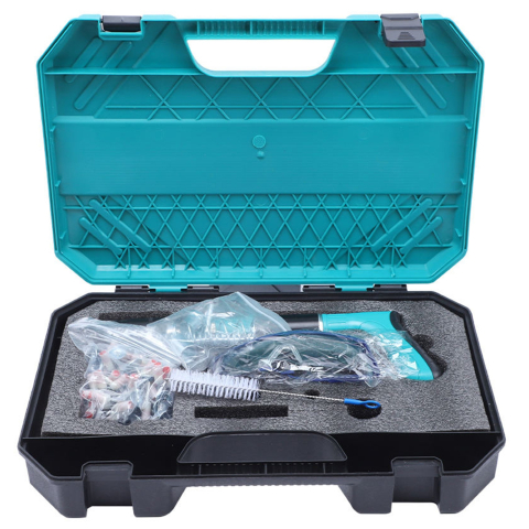 Pistol manual pentru batut cuie in beton, otel si lemn, reglaj putere, 200 cuie incluse, valiza transport si accesorii protectie [8]