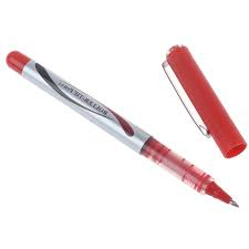 Pix cu gel rosu 0.5 mm, varf fin pentru scriere precisa, capac cu clips, corp transparent si grip pentru scoala, birou si notite [1]