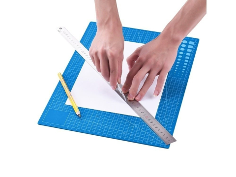 Placa de taiere fata-verso A1, 60 x 90 cm, cu auto-vindecare, grila precisa si suprafata profesionala, albastra, ideala pentru croitorie, craft, arhitectura si proiecte DIY [6]