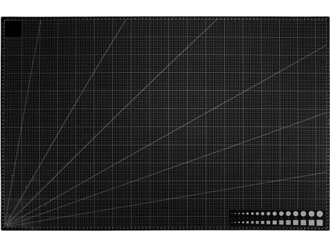 Mobila de birou - Placa de taiere profesionala A1, 60 x 90 cm, fata-verso, cu auto-vindecare si scara vizibila, neagra, pentru taiere precisa si modelare