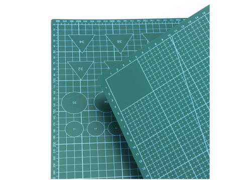 Placa pentru taiere precisa, modelare, fata-verso, cu auto-vindecare A1, 60 x 90 cm, scara clar vizibila, verde [5]
