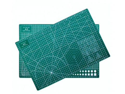 CASA & GRADINA - Placa pentru taiere precisa, modelare, fata-verso, cu auto-vindecare A3, 30 x 45 cm, scara clar vizibila, verde