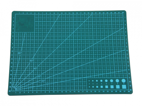 Placa pentru taiere precisa, modelare, fata-verso, cu auto-vindecare A4, 22 x 30 cm, scara clar vizibila, verde [4]