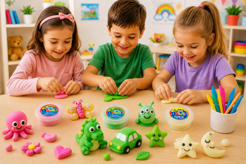 Plastilina creativa cu efect luminos, modelaj usor si uscare naturala la aer, 18 g, alb fosforescent [2]