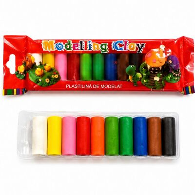 Plastilina multicolor 10 culori/set, 2 seturi, 400 g total, pentru copii, non-toxica, usor de modelat, culori vii, activitati artistice, gradinita, scoala si hobby [1]