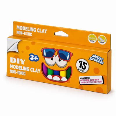 Jucării de desenat - Plastilina multicolor 15 culori, 170 g, 15 batoane 6 x 1 x 1 cm, pentru copii 3+ ani, set modelaj moale, non-toxic, fara gluten, creativitate si dexteritate