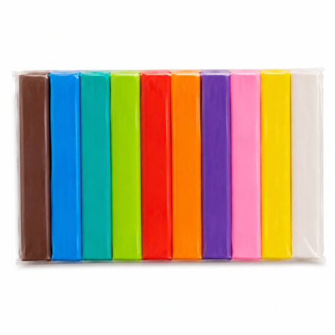 Plastilina multicolor 200 g, 10 culori in batoane, non-toxica pentru copii, modelaj artistic, creatii 3D, proiecte educative, scoala si gradinita [2]