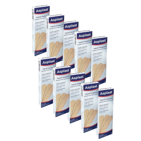 Plasture textil de prim ajutor, protectie pentru leziuni minore, 10 pachete de 10 bucati, 19 x 72 mm