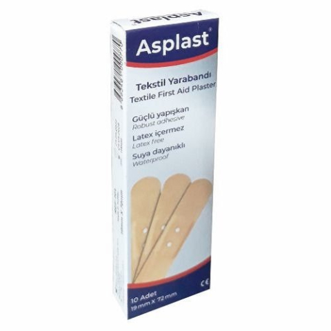 Plasture textil de prim ajutor, protectie pentru leziuni minore, 3 pachete de 10 bucati, 19 x 72 mm [1]