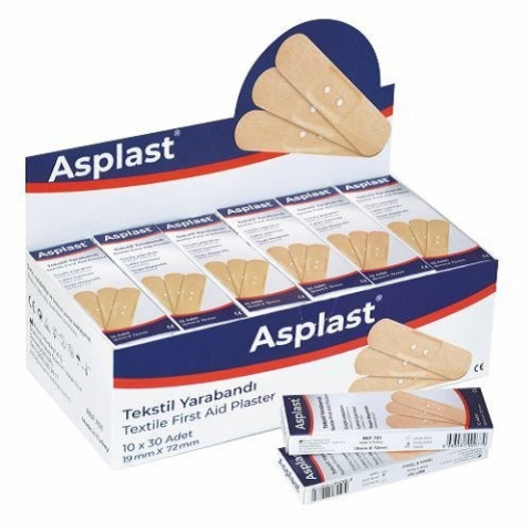 Plasture textil de prim ajutor, protectie pentru leziuni minore, 5 pachete de 10 bucati, 19 x 72 mm [2]