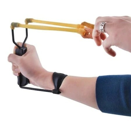 Prastie din cauciuc rezistent pentru copii,maner ergonomic, cu suport pentru brat - Negru [1]