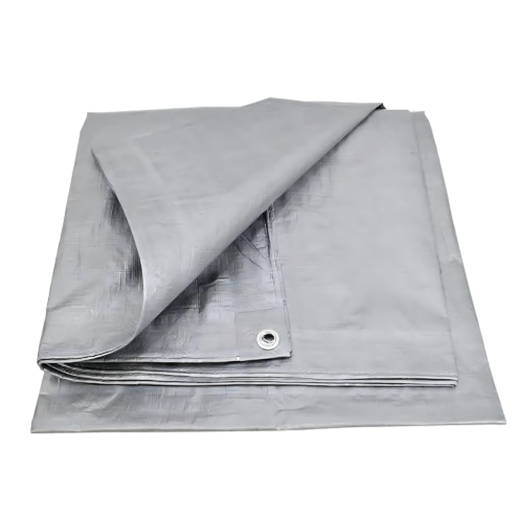 CASA & GRADINA - Prelata argintie 4 x 5 m, 60 g/mp, impermeabila, cu protectie UV si ocheti metalici