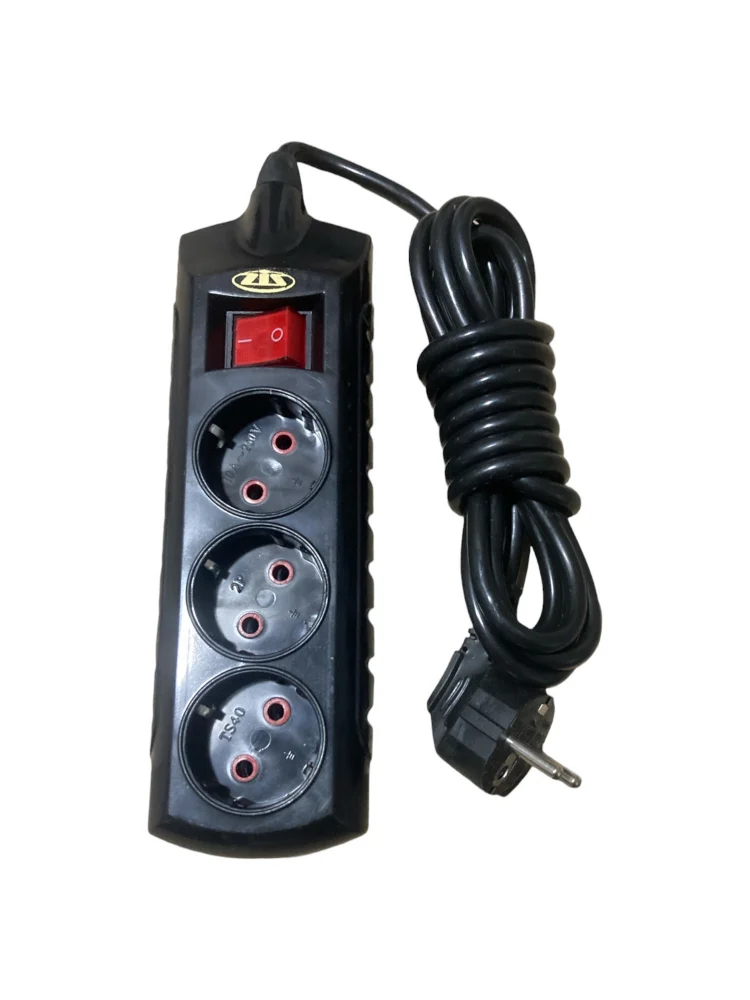 ELECTRONICE - Prelungitor cu 3 prize, cablu 3 m, intrerupator on/off, negru