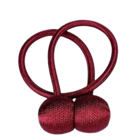 Prindere magnetica pentru perdele si draperii, snur decorativ impletit, 44 cm, rosu bordo [1]