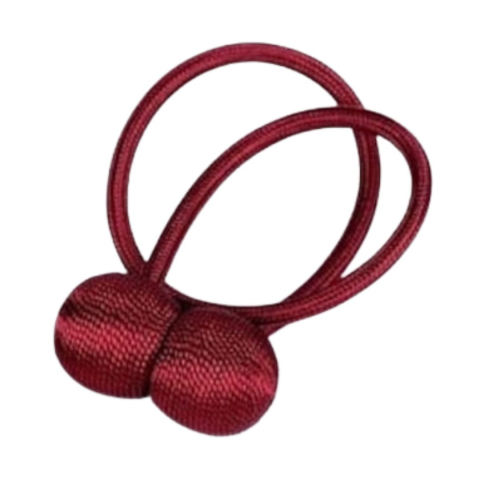 CASA & GRADINA - Prindere magnetica pentru perdele si draperii, snur decorativ impletit, 44 cm, rosu bordo