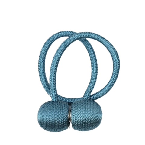 Prindere magnetica verde petrol pentru perdele si draperii, 44 x 3 cm, snur textil impletit din poliester, magnet puternic, reutilizabila, accesoriu decorativ, 1 buc [5]