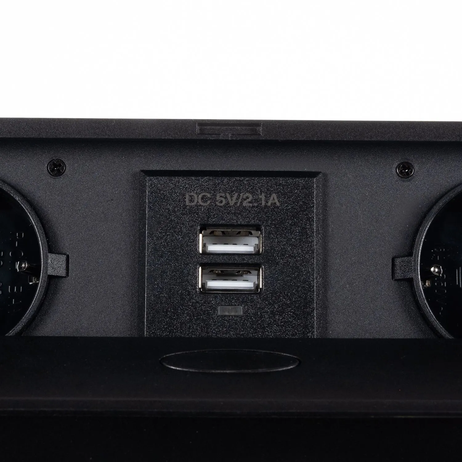 Priza incorporabila neagra 28,5 x 16,5 x 8 cm, 2 prize Schuko si 2 porturi USB [3]