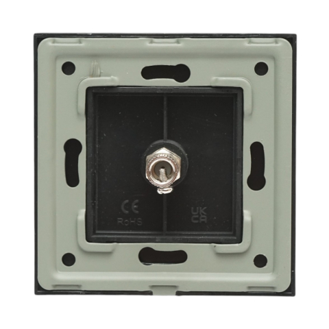 Priza TV neagra 86 x 86 mm cu rama din sticla, conector antena coaxial si montaj incastrat pentru perete [2]